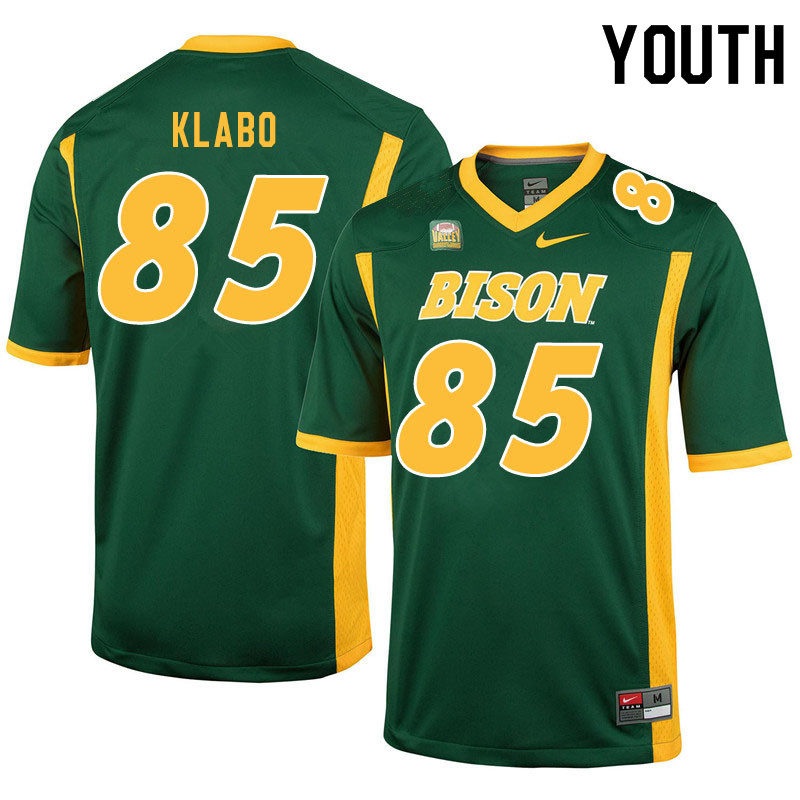 Youth #85 Jaden Klabo North Dakota State Bison College Football Jerseys Sale-Green